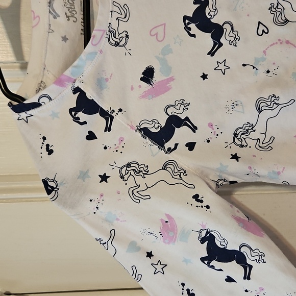 Justice White Unicorn Print Long Sleeve Top Size 14/16 - Picture 2 of 8